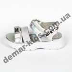 Детские босоножки Lilin Shoes B058-2-1 бело-серебряные большие